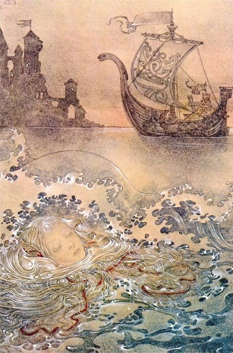 pearl-nautilus:‘The Little Mermaid’ by German illustrator Sulamith Wulfing.