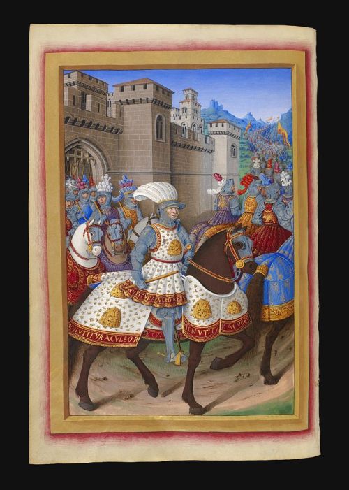 King Louis XII of France rides out of the fortress of Alessandria, in the Piedmont region of Italy, 