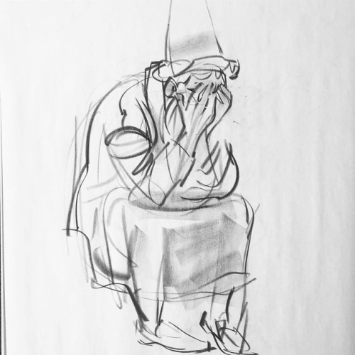 Oh Mondays… here’s a sad wizard from a costume drawing session a few weeks ago. -Norm @grizan