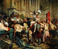Conquerors of the Bastille before the Hotel de Ville. 1839. Paul Delaroche. French. 1797-1856. oil /canvas.  