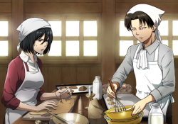 amayaokami:  I just wanted to see the Ackerman’s competitively calmly making cookies together. Originals: ♥