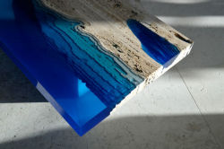 blazepress:  Handmade Tables Formed from Marble and Resin Resemble Blue Lagoons