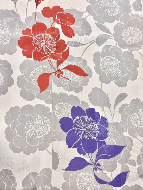 Antique sanpogi* with all over sakura (cherry blossoms) with just the best use of color details for 