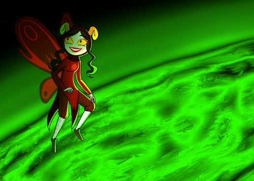 mupparts:Collab between me and this guy! He did the awesome-looking green sun background and I did A