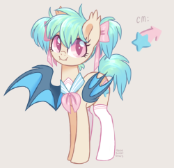 moonsugarstars: Bat pony custom for Boandreh. The commissioner gave me freedom to design a “marine” themed cute bat for them! Her name is Starboard. There’s nothing I love more than being paid to design bats :’3 