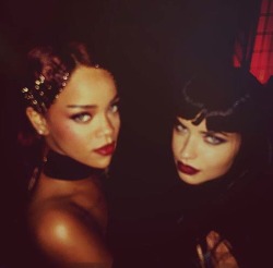 adriana-lima-lover:  Rihanna and Adriana at the 2015 Met Gala After Party
