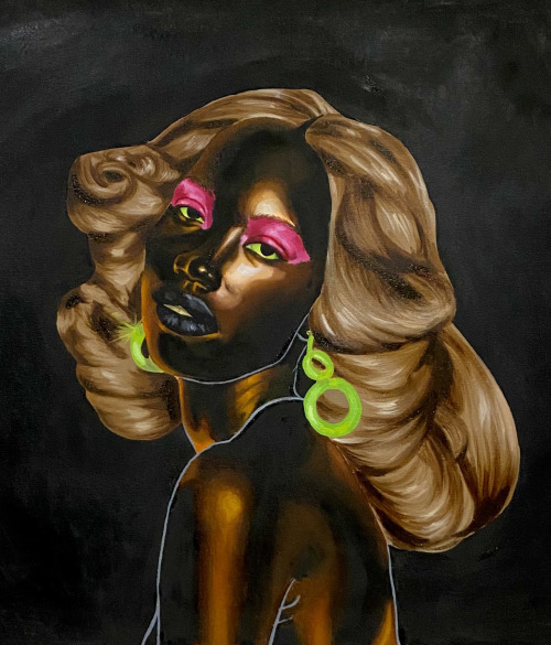 flyandfamousblackgirls: “Girl with the Green Hoops” by Chinaza Agbor