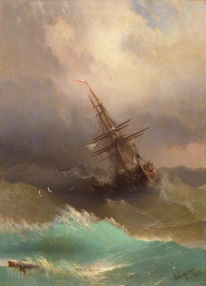 knightofleo:  mymodernmet:  Mesmerizing Translucent Waves from 19th Century Paintings