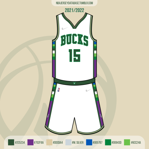 NBA Jersey Database, Milwaukee Bucks City Jersey 2021-2022