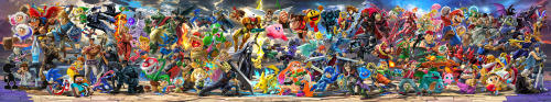 demifiendrsa: Final Super Smash Bros. Ultimate banner with full roster