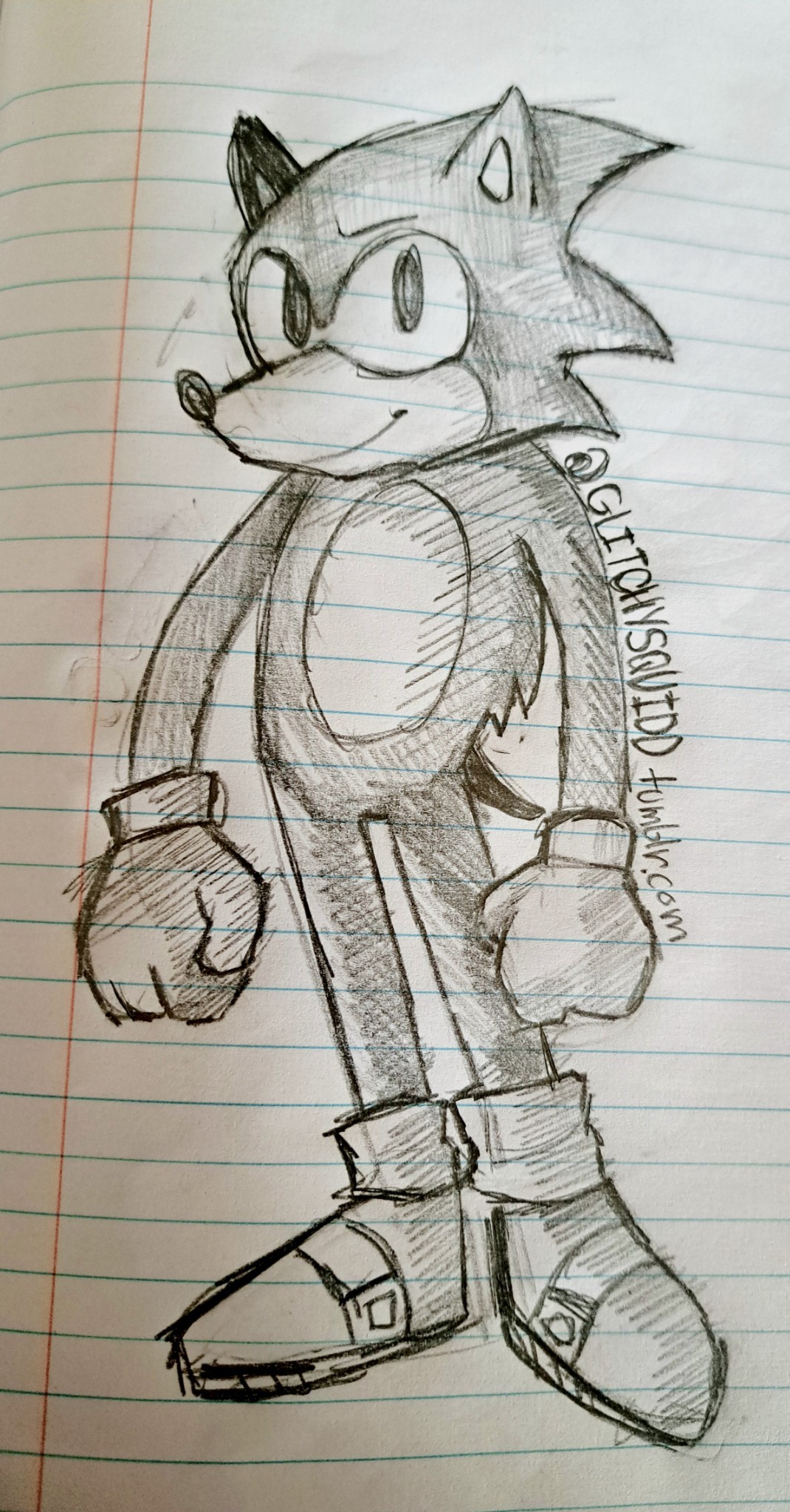 ᐢ. .ᐢ₎ — Got bored n drew sonic in class
