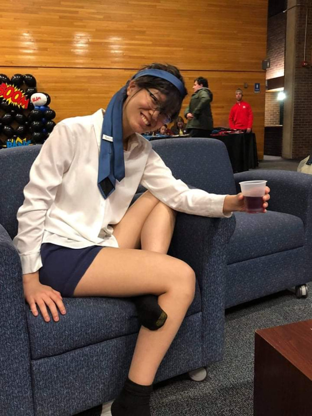 6/9/2021 
drunk yuuri cosplay (pictures taken a few years ago when i was in college)
(reposted from my old account, not stolen)
