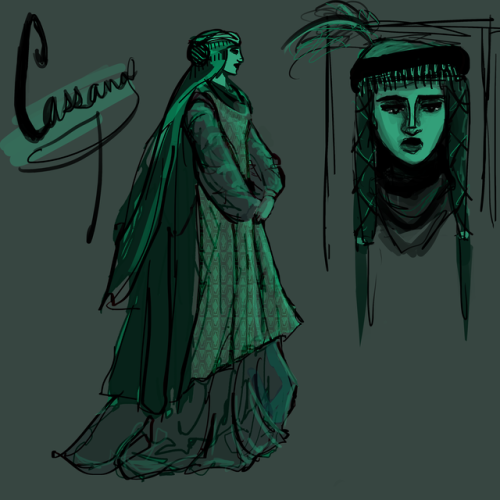 argelladurrandon: Some sketches of Cassana Estermont :) 