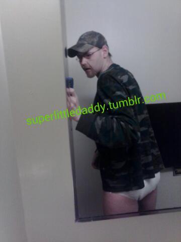 superlittledaddy:  5:30am and getting ready to go to my appointment.  hot country man in diapers