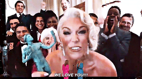 roykeeleys: Hannah Waddingham &amp; the cast of Ted Lasso giving Juno Temple a shoutout during t