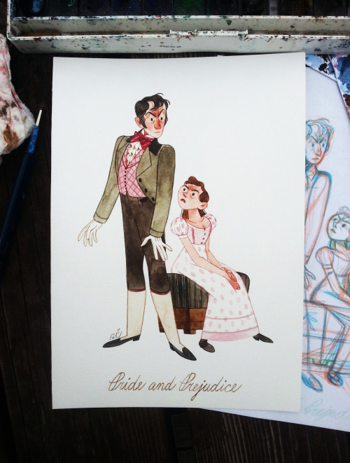 s-u-w-i:Another Austen illustrations! I was commissioned by dear Kate to redraw my old Austen drawin