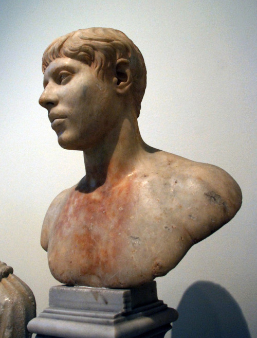 Portrait of a youth. From Eleusis. 218-222 AD. Time of emperor Elagabalus. Pentelic marble. National