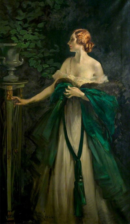 Portrait of a Lady in Green, by William Bruce Ellis Ranken, 1928.