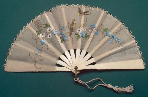 ella-indigo: Two fans belonging to any of the daughters of Tsar Nicholas II (1868-1918) of Russia: G