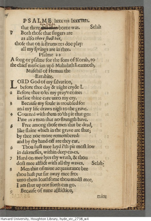 The vvhole booke of Psalmes, faithfully translated into English metre, 1640.STC 2738Houghton Library