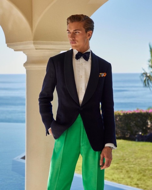 Lucky Blue Smith for Ralph Lauren Purple Label, Spring-Summer 2022