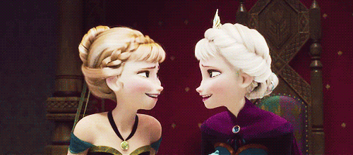 clarabosswins:  the way elsa covers her mouth when she laughs with anna (ﾉ◕ヮ◕)ﾉ*:･ﾟ✧✧