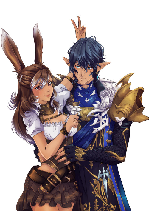 iwonn-arts:   FFXIV commission for @/luniefreya ^-^Their FF14 character and Aymeric~!———✦ commission