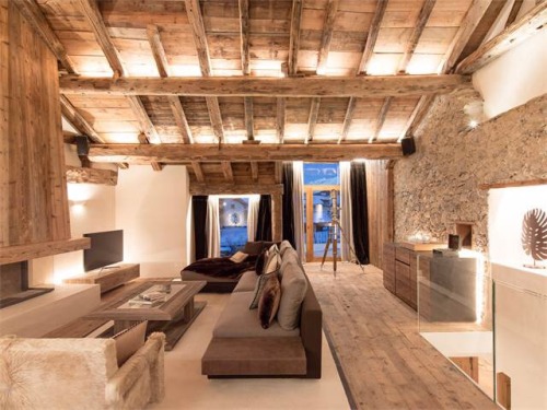 fineinteriors:Restored Engadin (built in 1680) house near St. Moritz listed by Sotheby’s Realty.
