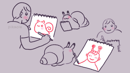 pikaole:Drawing each others