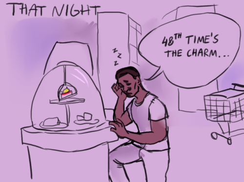 barelydwarven:No portrait sketches today, forgot to put it on my drive. So instead we have a comic I spent too much energy and time on. That preserved pie is hard to get with low luck.