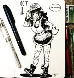 mikeluckas:  Inktober day 1 !! Based partly on an outfit I saw at AnimeWeekendAtlanta yesterday.  
