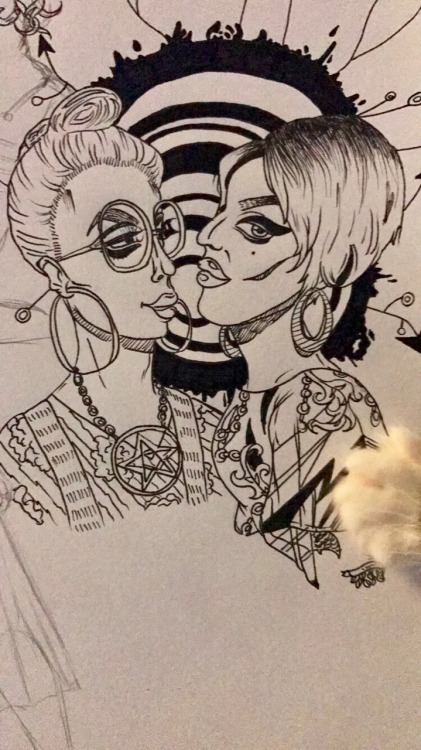 jaminepotatoes: Ma iffy af Raja and Raven drawing. It’s my first try at both of em