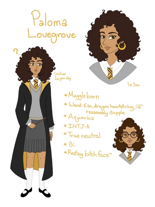 *arrives to the fandom 15 months late with a barely developed mc* so, harry potter magic awakened, amirite?
[[MORE]]Some random info I have on her so far:
• Her full name is Paloma Zahira Lovegrove
• She’s of Spanish, Moroccan & Welsh descent
• Was a...