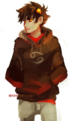 viria:  very fast and quite miserable try to paint. There must be such thing as Karkat in a hoodie and I don’t caree 