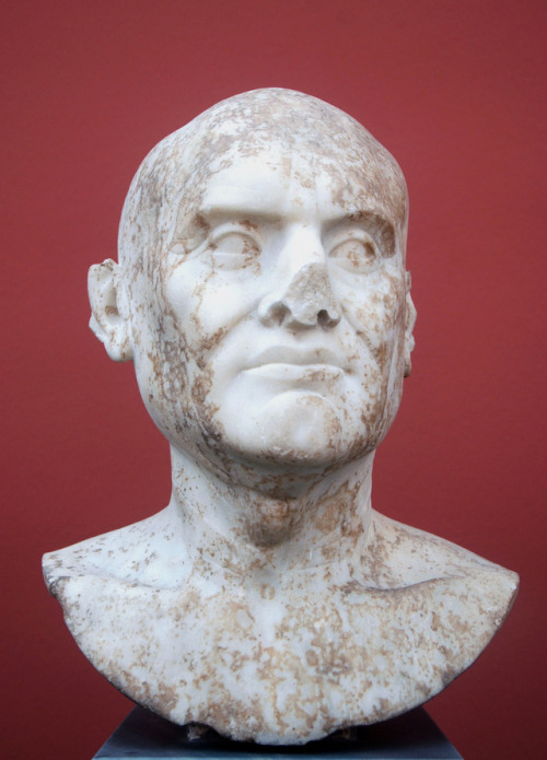 Portrait of a man. Found near Via Flaminia, outside Rome. Beginning of I century AD. Marble. Ny