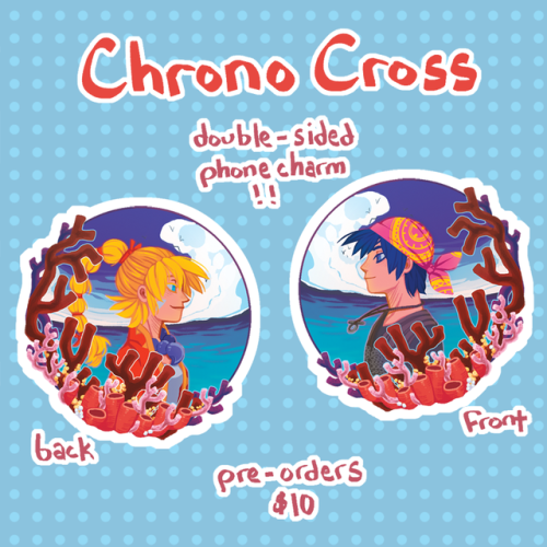 Chrono Cross phone charms!The charms are $10(not including shipping).You can order them [here]. This