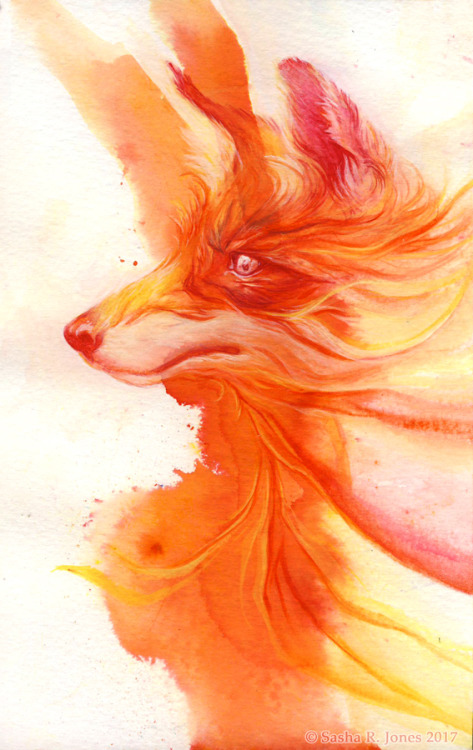 &lsquo;Ember Fox&rsquo;, a 5&quot; x 8&quot; watercolor original done during my Art 