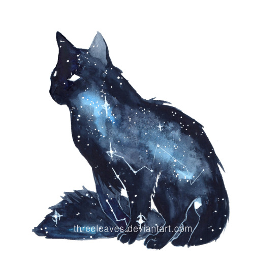  STUNNING WATERCOLOR GALAXY ANIMALS BY THREELEAVES 