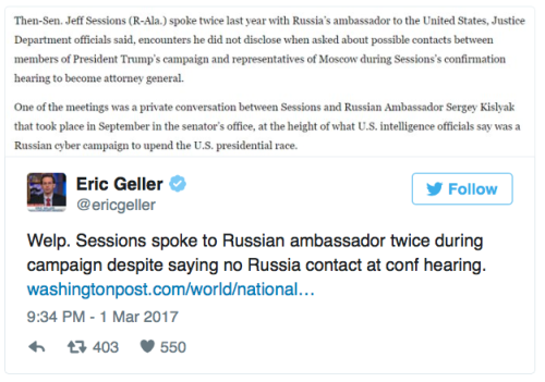 micdotcom:Jeff Sessions talked with the Russian ambassador twice — and then told Congress he didn’tS