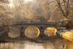 english-idylls:    Clare College Bridge - Cambridge University by James Appleton.