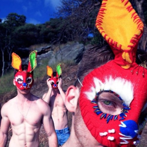 #tbt “RaBBiTs Aboriginal” - Sydney, Australia 2011 #alexanderguerra #masked #mask #instaart #instagay #instamuscle #fitness #fit #handmade #sydney #australia #ginger #bunnies #rabbits #rabbitmask #bunnymask #selfie #selfportrait