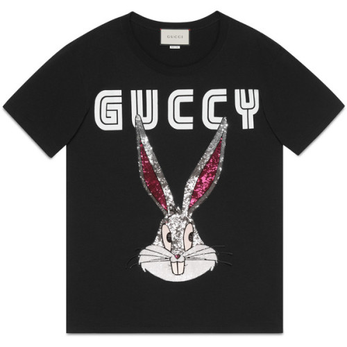 Gucci Bugs Bunny Cotton T-Shirt ❤ liked on Polyvore (see more logo t shirts)