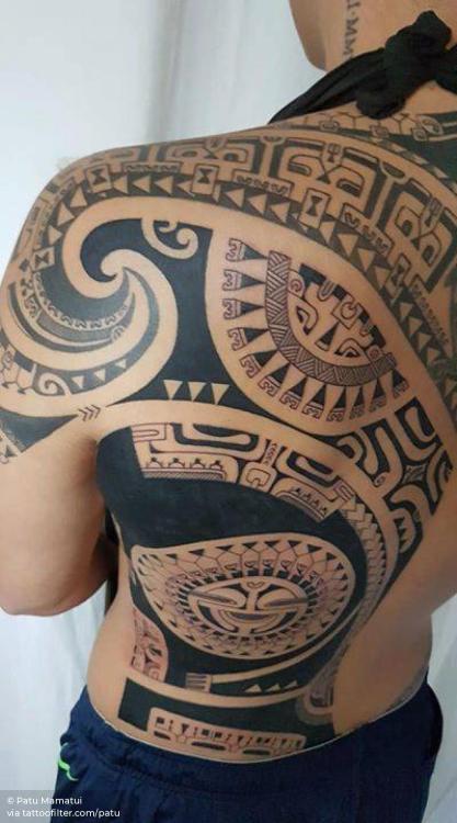 By Patu Mamatui, done in Papeete. http://ttoo.co/p/36073 back;big;facebook;patu;polynesian;tribal;twitter
