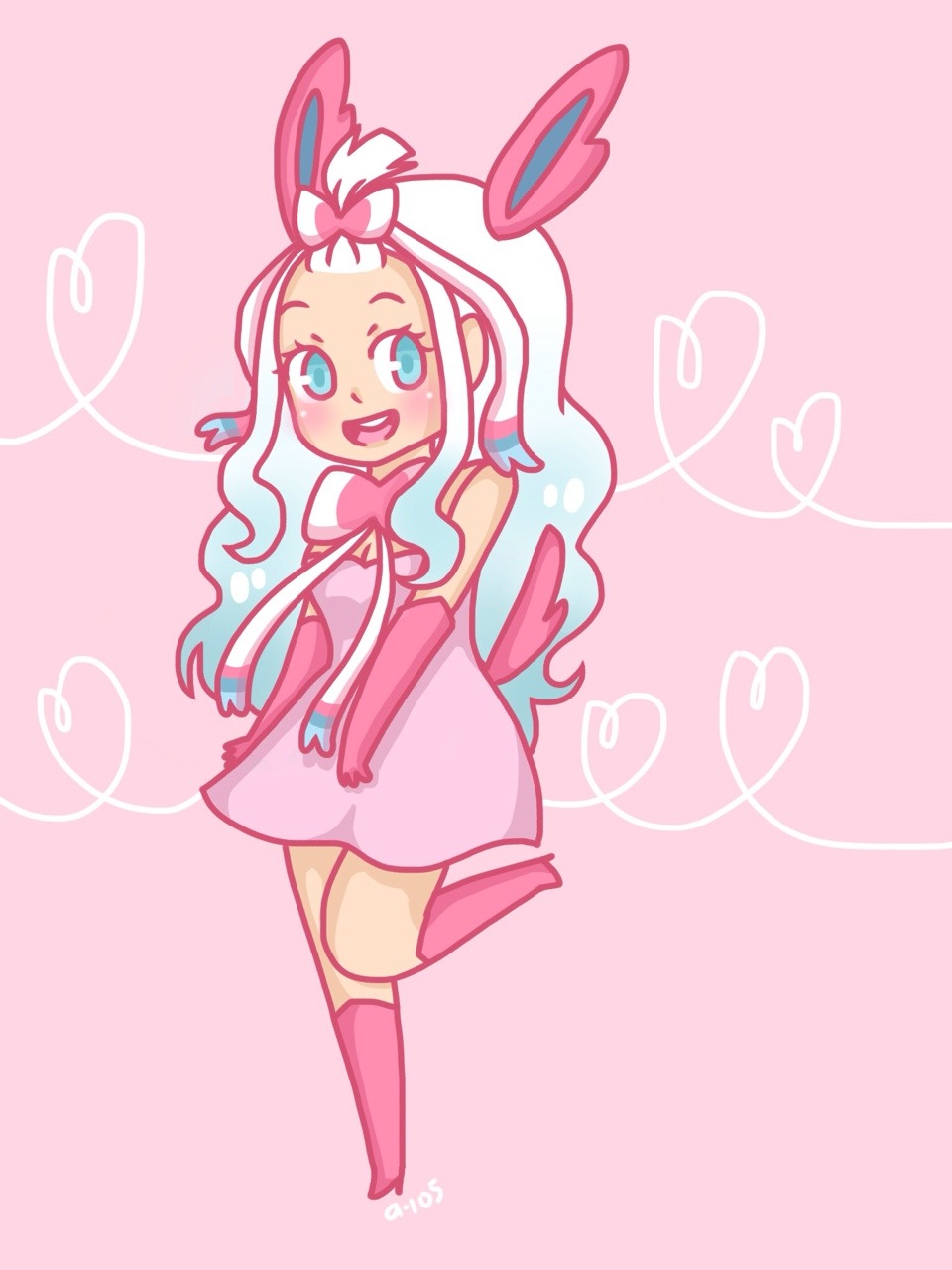 kawaiimelodies:   FT girls as EEVEELUTIONS (ft. wendy’s new hair)  Wendy as Eevee,