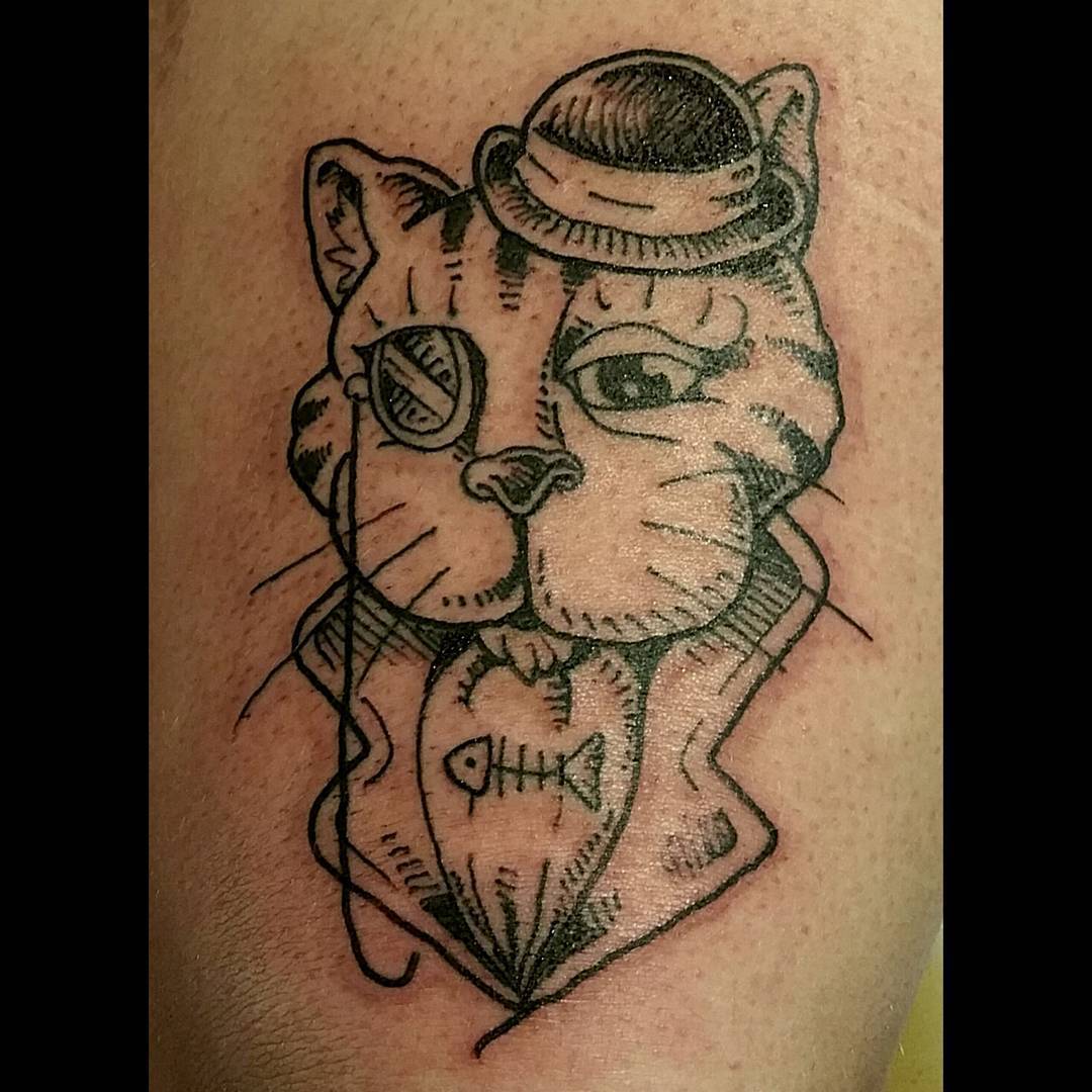 Tom Cat Cartoon Tattoo