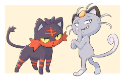 jamiedraws:  Who let these Alolan cats be so judgy?