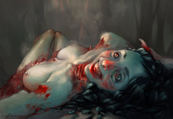 pixelated-nightmares:  sexy zombie selfie by apterus  