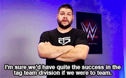 mith-gifs-wrestling:“Oh wait, that was me.”  Kevin on whether he and Sami would ever team up again.