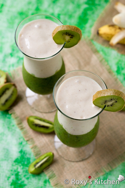 beautifulpicturesofhealthyfood:  Kiwi Banana Smoothie - This layered Kiwi Banana Smoothie is not only super healthy & delicious but it also looks amazing!…RECIPE