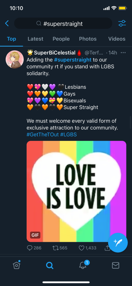 highlights-of-the-lowlife:edenwolfie:enby-life:    🟥 and 🟧⬛️ are now apparently being used by TERFs, as well as this horseshit. Supergay/superstraight/superlesbian/superbi just means “transphobe”, heads up  also it is, unsurprisingly, originally